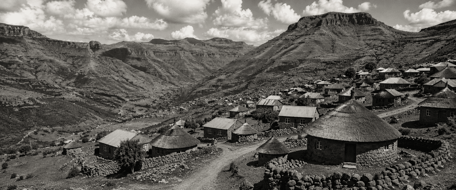 Lesotho Highlands village